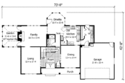 Colonial Style House Plan - 3 Beds 2.5 Baths 2655 Sq/Ft Plan #51-130 