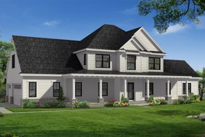 Dream House Plan - Farmhouse Exterior - Front Elevation Plan #1057-22