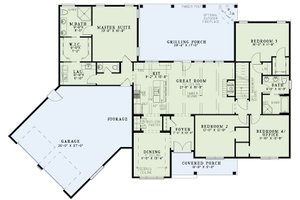 Floor Plan - Main Floor for Traditional House Plan #17-2520 - 3 bed, 2.5 bath