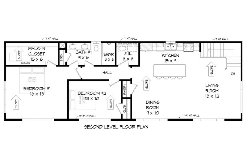 Home Plan - Floor Plan - Upper Floor for Traditional House Plan #932-491 - 2 bed, 1 bath