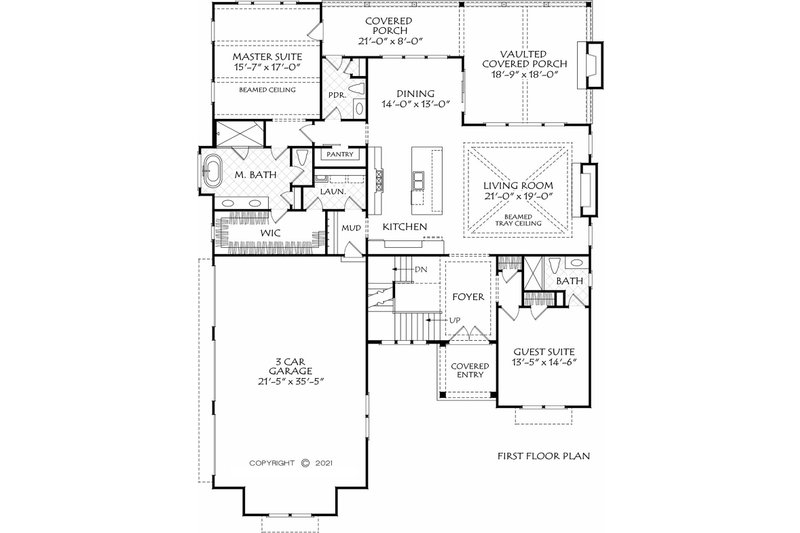 Traditional Style House Plan - 4 Beds 3.5 Baths 2906 Sq/Ft Plan #927 ...