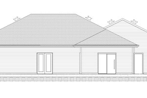 Exterior - Rear Elevation for Ranch House Plan #1077-9 - 3 bed, 2 bath
