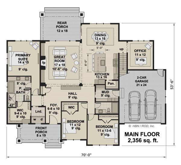 Farmhouse Floor Plan - Main Floor Plan #51-1246