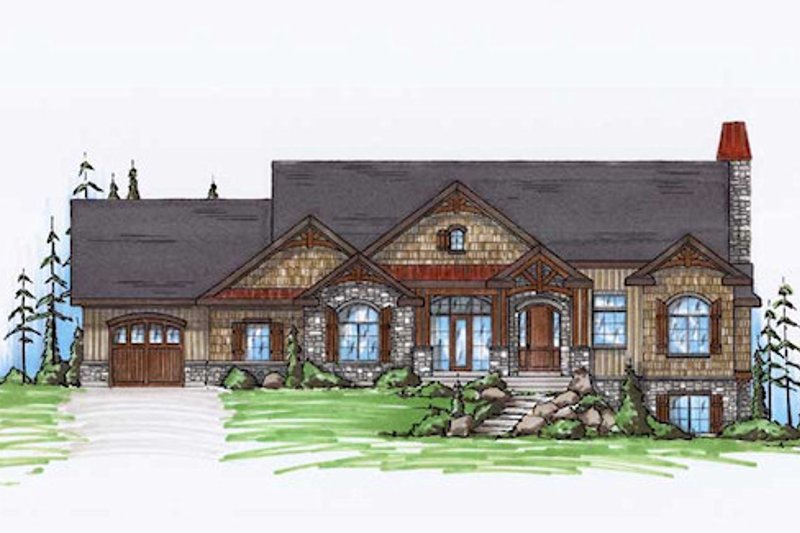 Dream House Plan - Craftsman Exterior - Front Elevation Plan #5-259