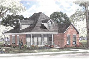 Southern Exterior - Front Elevation Plan #17-402