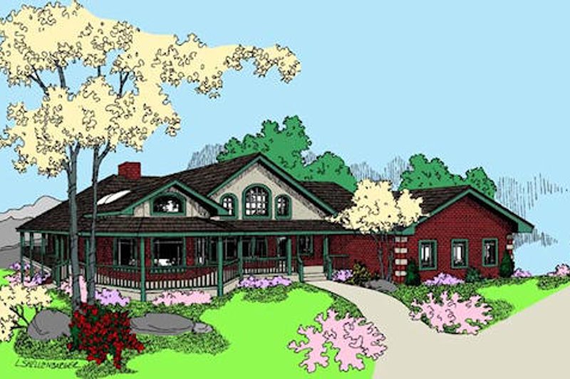 Home Plan - Country Exterior - Front Elevation Plan #60-645