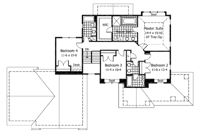 Dream House Plan - Floor Plan - Upper Floor for Country House Plan #51-358 - 4 bed, 3.5 bath