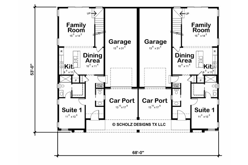 Dream House Plan - Floor Plan - Main Floor for Modern House Plan #20-2534 - 4 bed, 3.5 bath