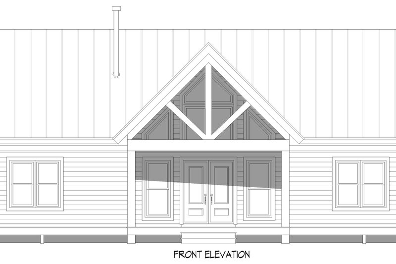 House Blueprint - Exterior - Front Elevation 3 for Country House Plan #932-1332 - 3 bed, 2 bath