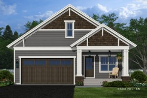 Exterior - Front Elevation 4 for Bungalow House Plan #51-1329 - 3 bed, 2 bath