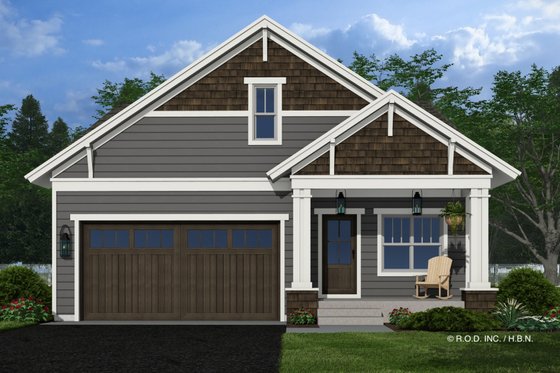 Exterior - Front Elevation 4 for Bungalow House Plan #51-1329 - 3 bed, 2 bath