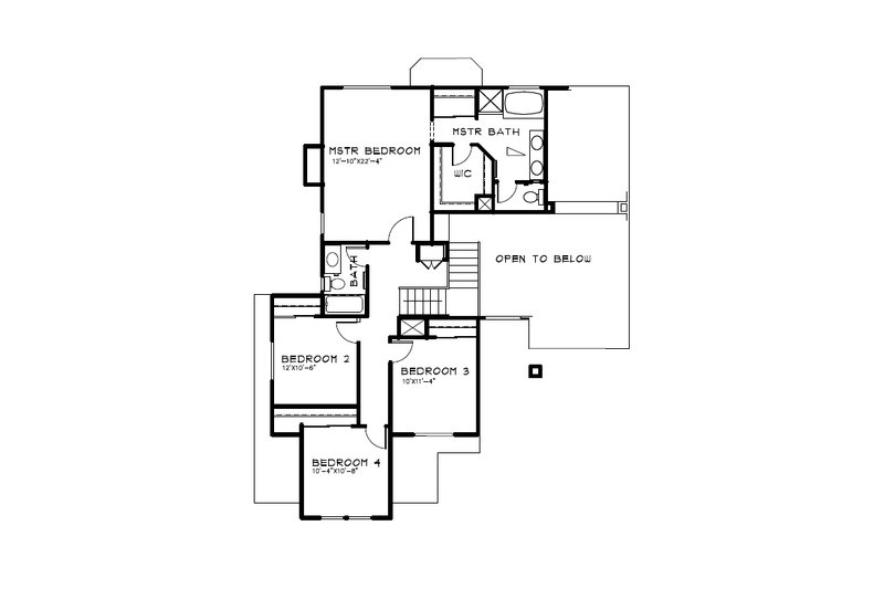 Architectural House Design - Floor Plan - Upper Floor for Country House Plan #515-67 - 4 bed, 2.5 bath