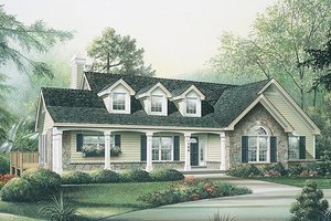 Country Exterior - Front Elevation Plan #57-298