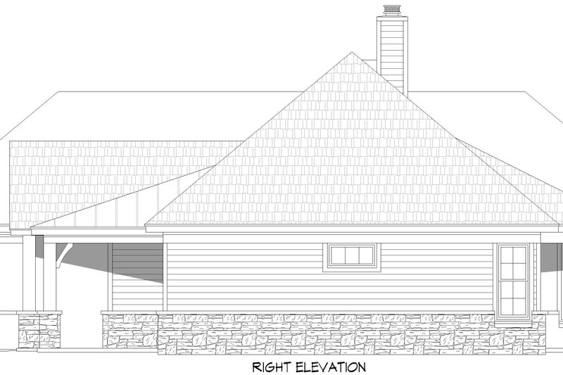Architectural House Design - Exterior - Other Elevation 1 for Ranch House Plan #932-1115 - 3 bed, 2.5 bath