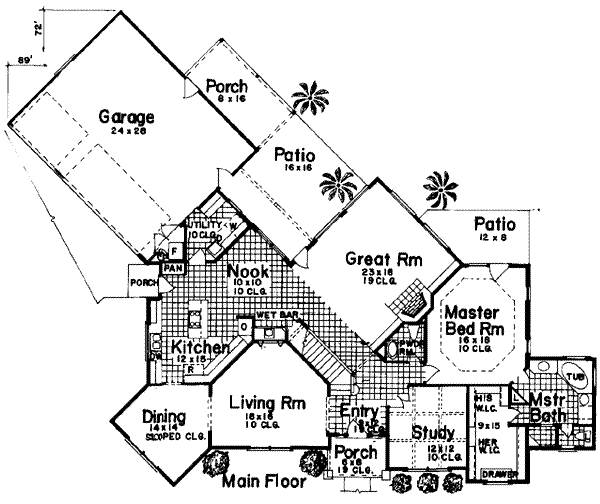 Dream House Plan - European Floor Plan - Main Floor Plan #52-153