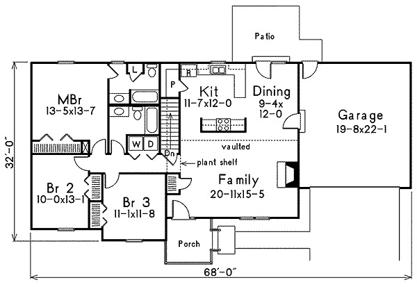 Ranch Floor Plan - Main Floor Plan #57-215