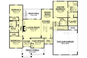 Floor Plan - Main Floor for Craftsman House Plan #430-172 - 3 bed, 2 bath