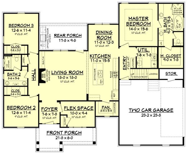 House Design - Craftsman Floor Plan - Main Floor Plan #430-172