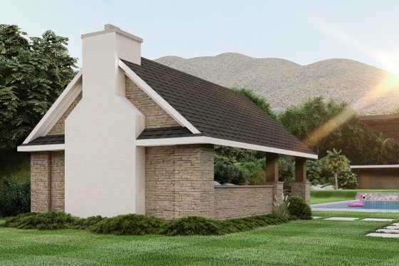 Exterior - Rear Elevation for Contemporary House Plan #1064-333, 0 bath