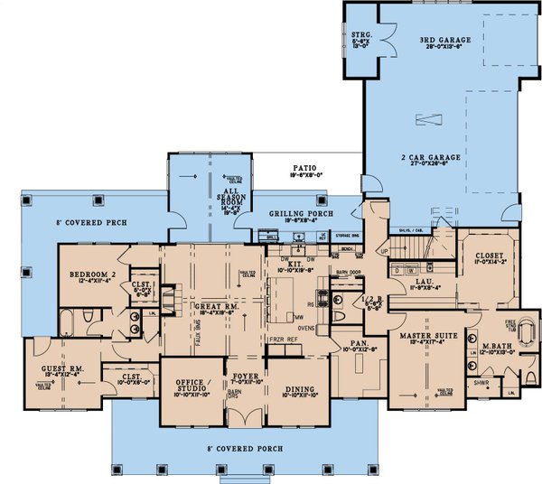 Farmhouse Floor Plan - Main Floor Plan #923-381