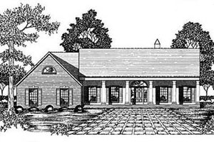Southern Exterior - Front Elevation Plan #36-206