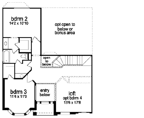 Architectural House Design - Traditional Floor Plan - Upper Floor Plan #84-382