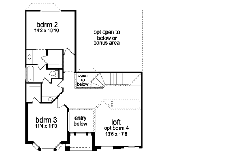 Home Plan - Floor Plan - Upper Floor for Traditional House Plan #84-382 - 3 bed, 2.5 bath