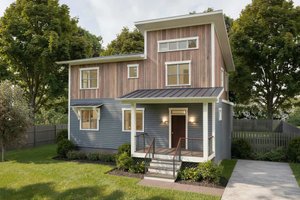 Modern Exterior - Front Elevation Plan #79-298