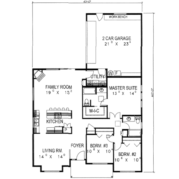 Home Plan - Traditional Floor Plan - Main Floor Plan #117-211