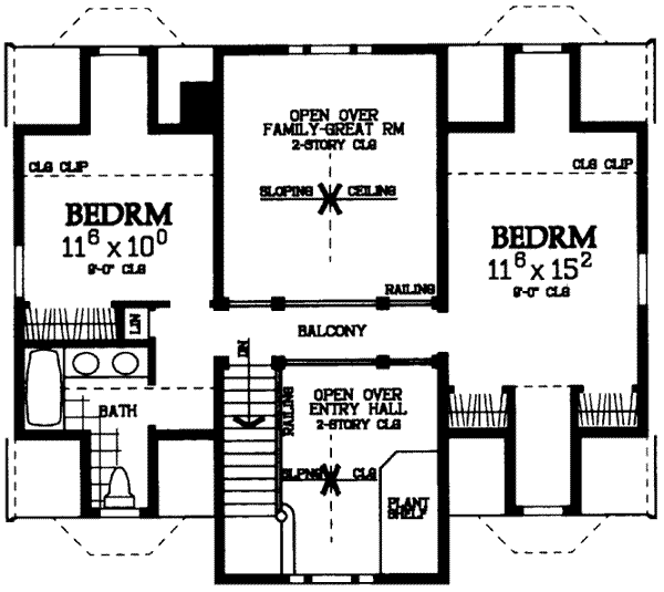 Dream House Plan - Country Floor Plan - Upper Floor Plan #72-112