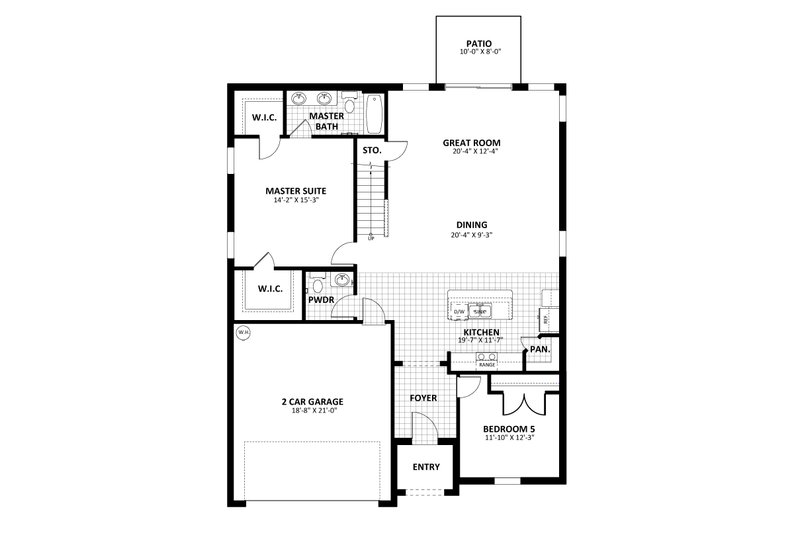House Blueprint - Floor Plan - Main Floor for Traditional House Plan #1058-259 - 5 bed, 3.5 bath