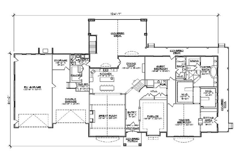 Dream House Plan - Floor Plan - Main Floor for European House Plan #5-348 - 4 bed, 4.5 bath