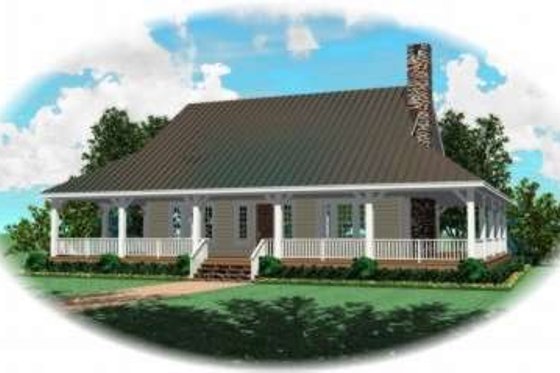 Exterior - Front Elevation for Country House Plan #81-822 - 3 bed, 3.5 bath