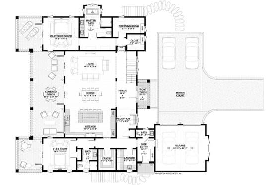 Floor Plan - Main Floor for Adobe / Southwestern House Plan #928-339 - 5 bed, 5.5 bath