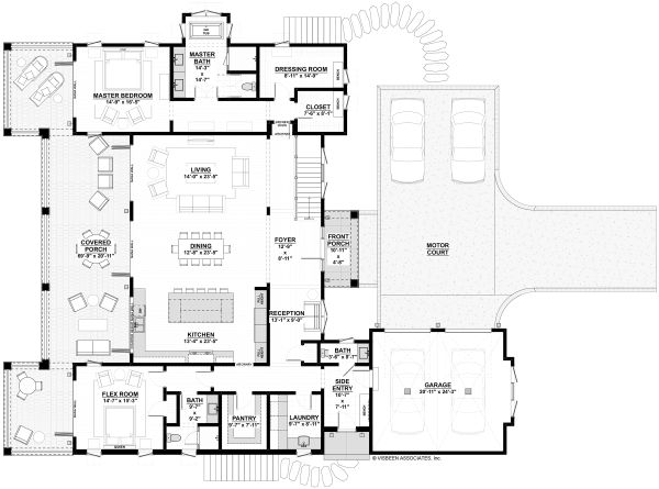 Architectural House Design - Adobe / Southwestern Floor Plan - Main Floor Plan #928-339