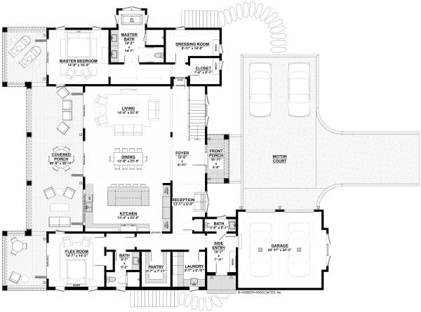 Adobe / Southwestern Floor Plan - Main Floor Plan #928-339