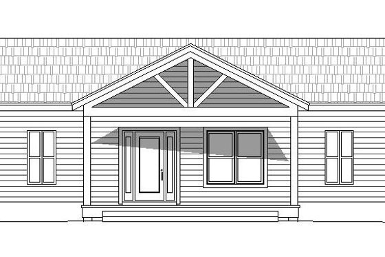Exterior - Front Elevation 3 for Adobe / Southwestern House Plan #932-119 - 4 bed, 3.5 bath