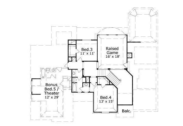 European Floor Plan - Upper Floor Plan #411-435