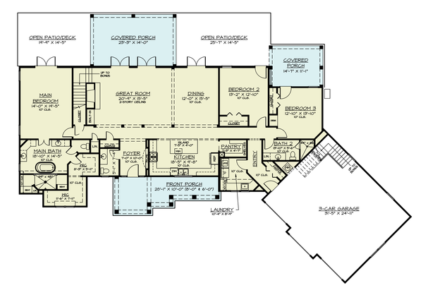Home Plan - Farmhouse Floor Plan - Main Floor Plan #119-445