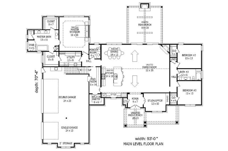 Dream House Plan - Floor Plan - Main Floor for Country House Plan #932-147 - 4 bed, 3.5 bath