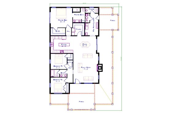 Floor Plan - Main Floor for Barndominium House Plan #1115-10 - 3 bed, 2.5 bath