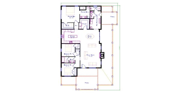 Barndominium Floor Plan - Main Floor Plan #1115-10