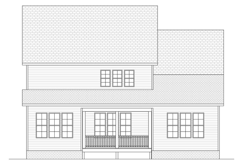 House Blueprint - Exterior - Rear Elevation for Craftsman House Plan #1080-27 - 5 bed, 4 bath