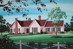 Country Exterior - Front Elevation Plan #45-348