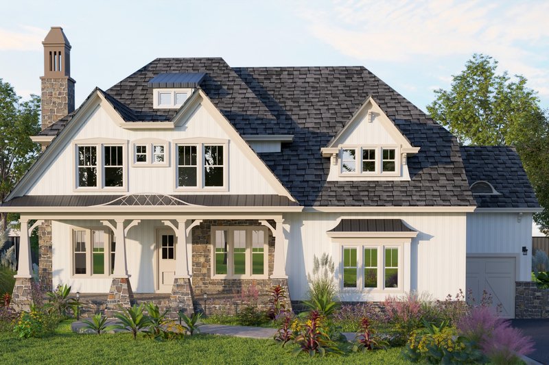 Dream House Plan - Exterior - Front Elevation 5 for Farmhouse House Plan #54-407 - 5 bed, 4 bath