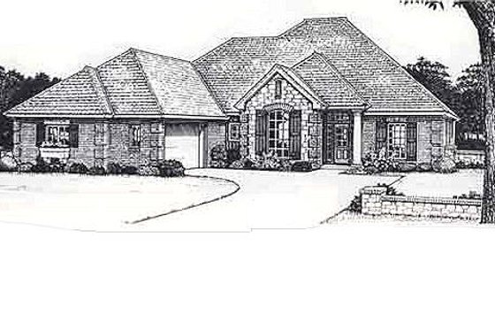 Exterior - Front Elevation for Traditional House Plan #310-813 - 4 bed, 3 bath