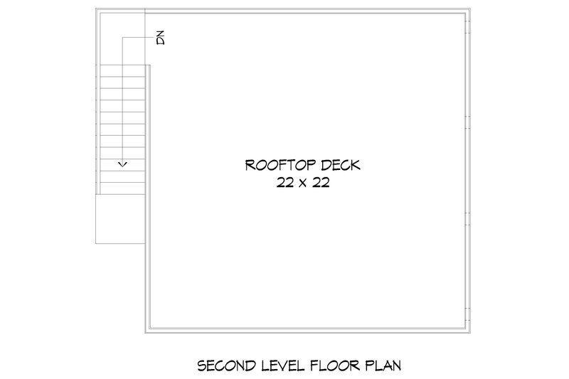 House Blueprint - Floor Plan - Upper Floor for Contemporary House Plan #932-956, 0 bath
