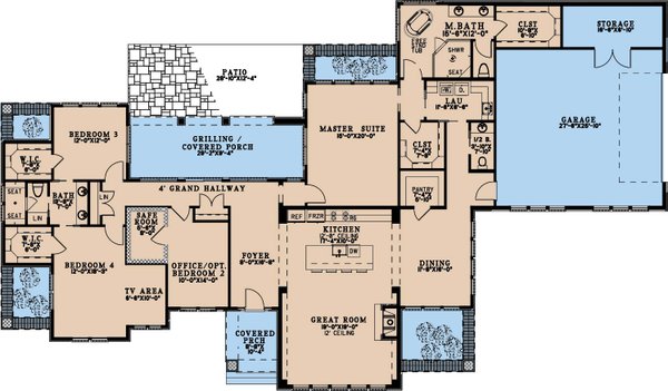 House Blueprint - Prairie Floor Plan - Main Floor Plan #923-405