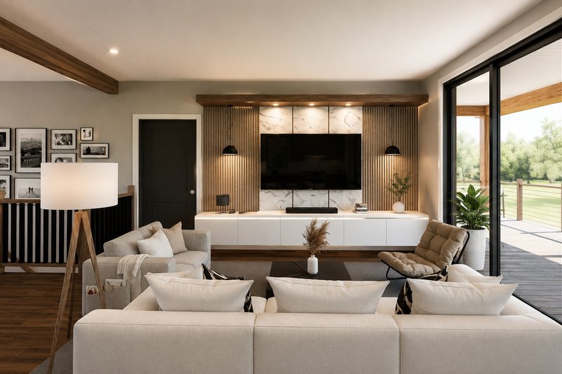 Architectural House Design - Interior - Family Room 1 for Modern House Plan #1064-496 - 2 bed, 2 bath