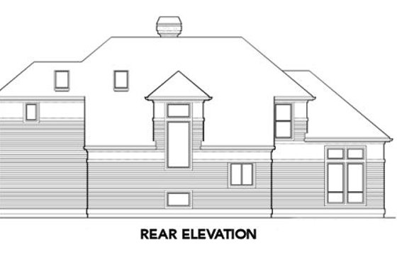 Exterior - Rear Elevation for Prairie House Plan #48-402 - 3 bed, 2 bath